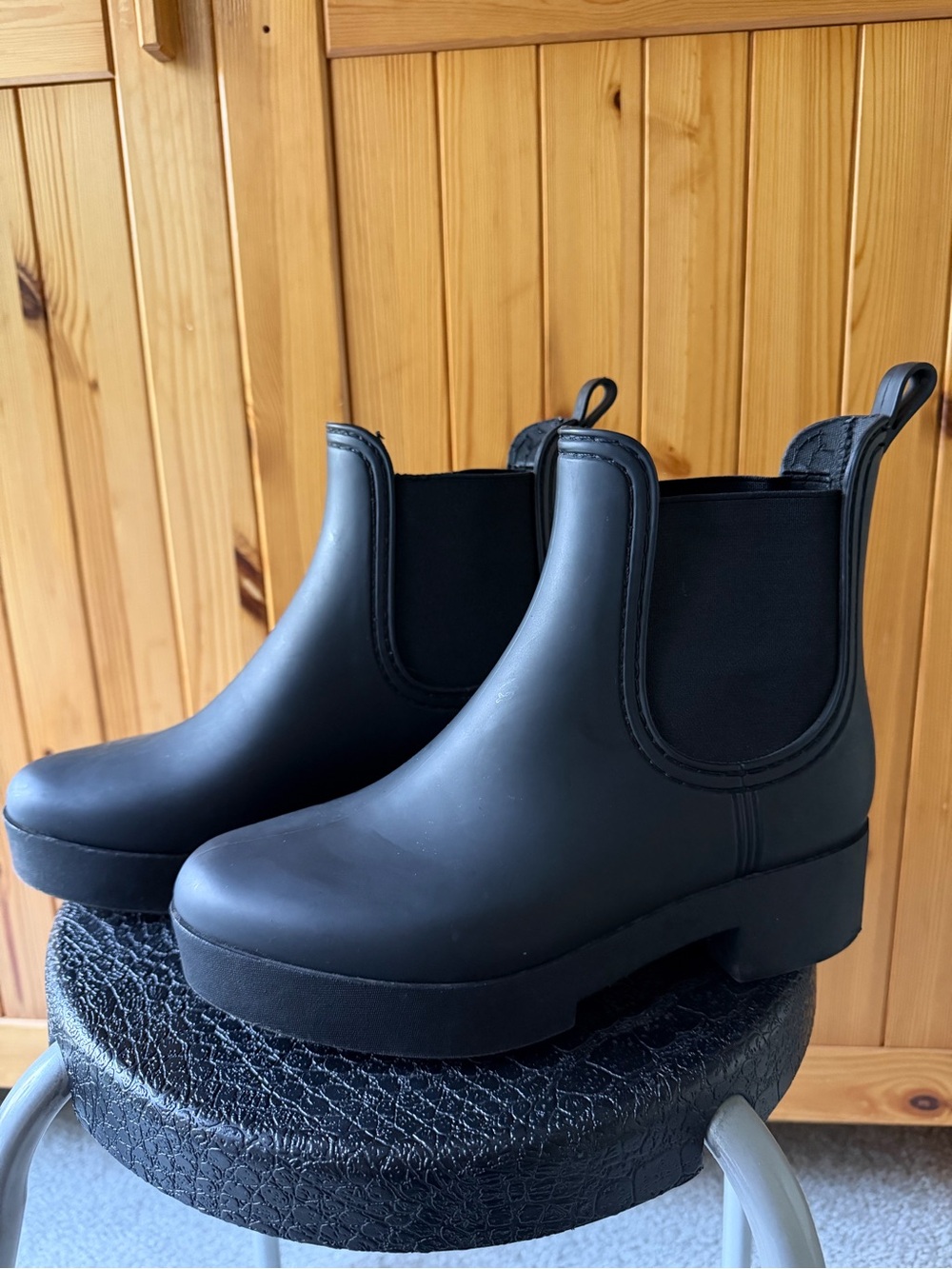 Jeffrey Campbell Black Matte Chelsea Ankle Boots
